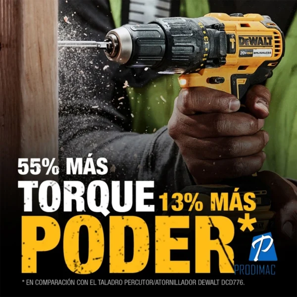 Taladro Percutor 1/2" 20V Brushless 65Nm 1 Bat 3.0 Ah Dewalt DCD7781L1-B2