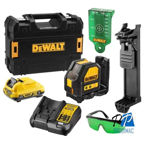DCE088D1G-QW-1.webp Nivel Láser de Líneas Cruzadas Luz Verde 12 V 15 Mts Dewalt DCE088D1G-QW