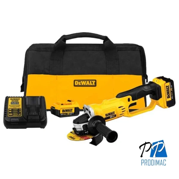Amoladora Angular 4 1/2" 20V Max Incl 2 Bat + Carg Dewalt DCG412M2-B2