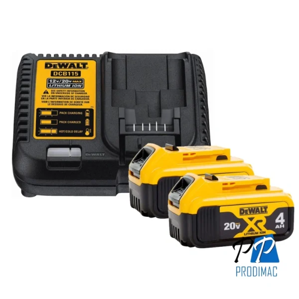 Amoladora Angular 4 1/2" 20V Max Incl 2 Bat + Carg Dewalt DCG412M2-B2