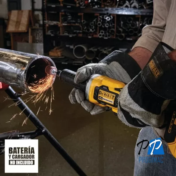 Esmeril Recto Cuello Largo 1/4" 20V XR Baretool Dewalt DCG426B