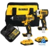 Taladro Percutor 1/2" + Atornillador de Impacto 1/4" 20V Brushless 2 Bat 2.0 Ah Dewalt DCK223D2-B2