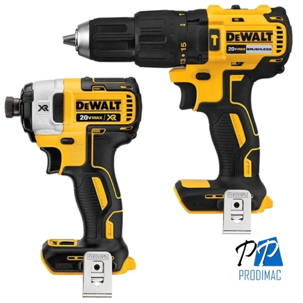 Taladro Percutor 1/2" + Atornillador de Impacto 1/4" 20V Brushless 2 Bat 2.0 Ah Dewalt DCK223D2-B2