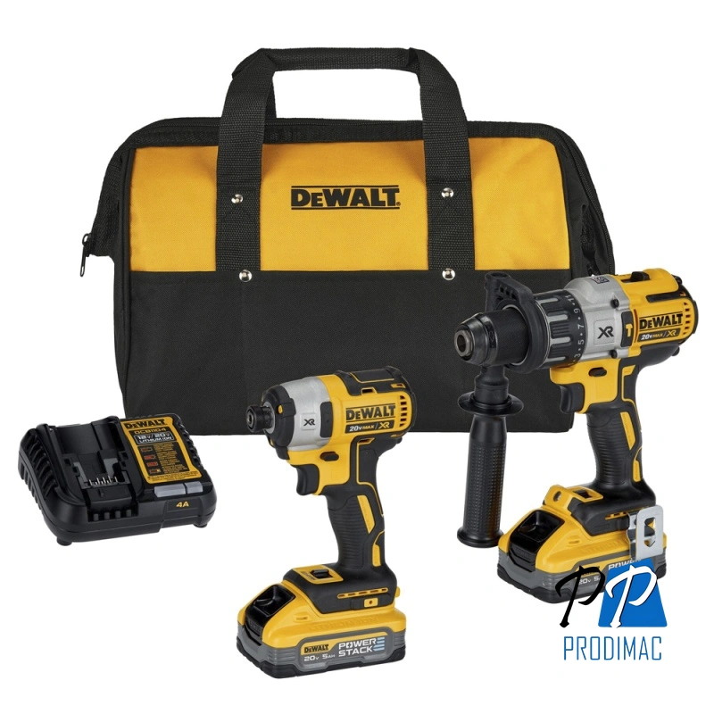 Taladro Percutor 1/2" + Atornillador 1/4" 20V XR Inc Bat y Carg Dewalt DCK299H2-B2