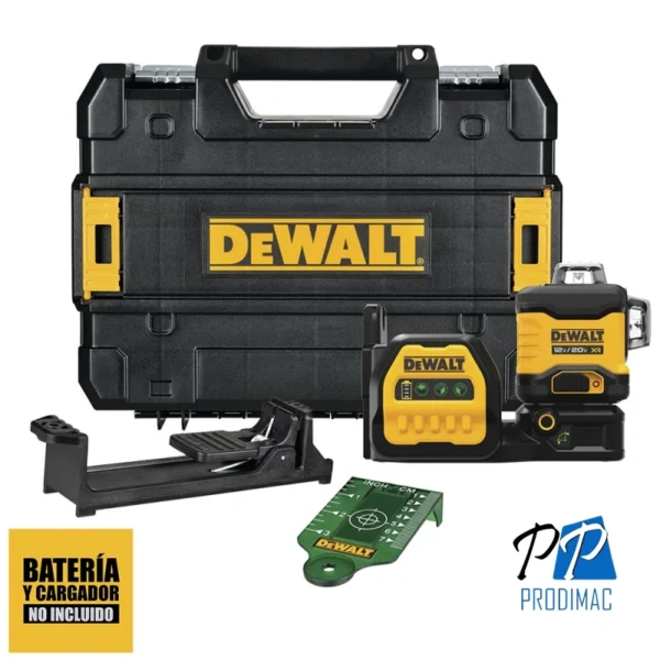 DCLE34030GB-1.webp Nivel Láser de 3 Líneas x 360° 12V / 20V Max Luz Verde 30 Mts Baretool Dewalt DCLE34030GB