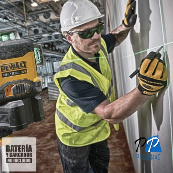 DCLE34030GB-4.webp Nivel Láser de 3 Líneas x 360° 12V / 20V Max Luz Verde 30 Mts Baretool Dewalt DCLE34030GB