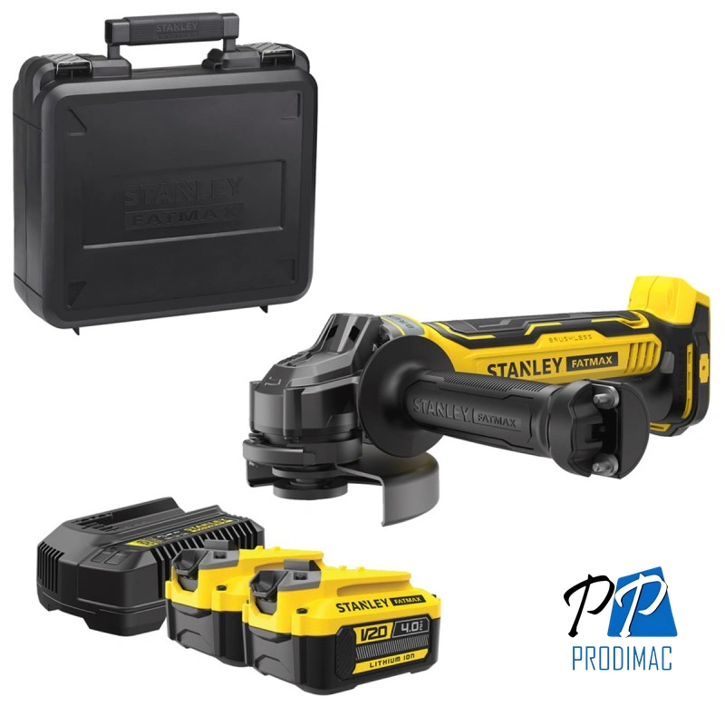 Amoladora Angular 4 1/2" - 5" 20V Fatmax Incl 2 Bat y Carg Stanley SBG700M2K-B2