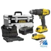 Taladro Percutor 1/2" 20V Inc 2 Bat y Carg + 50 pz Stanley SCD711D2FA-B2